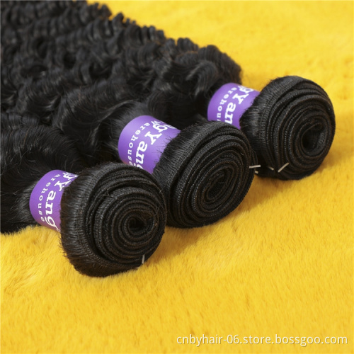 Wholesale Price 10A Deep Wave Bundles With Closure Brazilian Hair Weave Bundles With Closure Human Hair Bundles With Closure